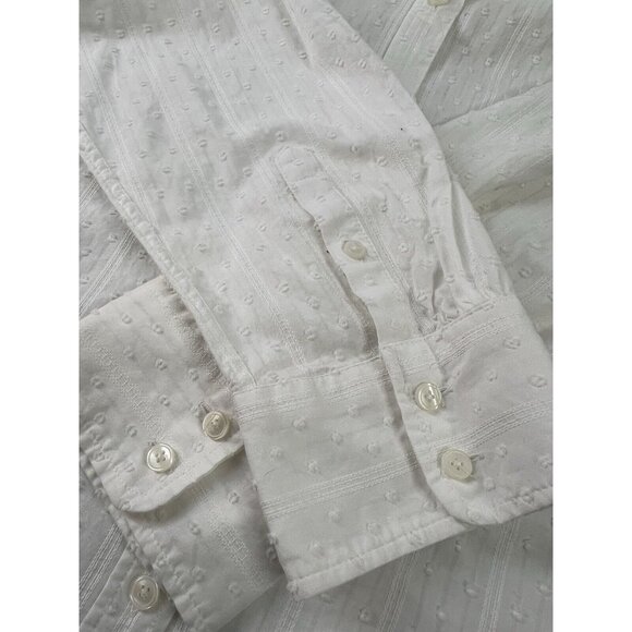 Talbots White Cotton Button Down Blouse Shirt Size XL Career Office Casual - Picture 10 of 14